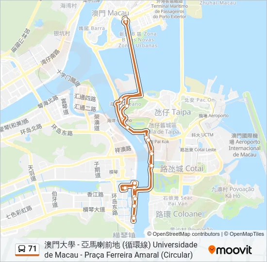 71 Bus Line Map