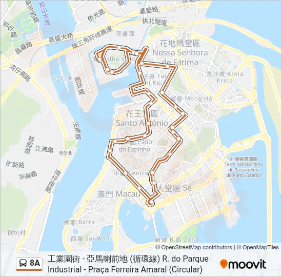 8A Bus Line Map