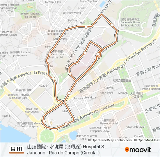 H1 Bus Line Map