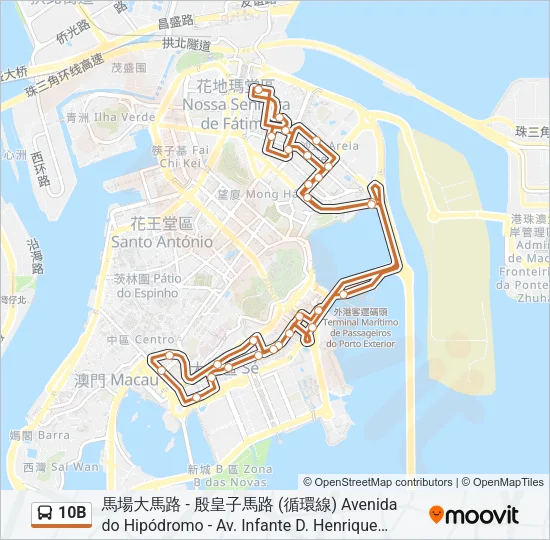 10B Bus Line Map