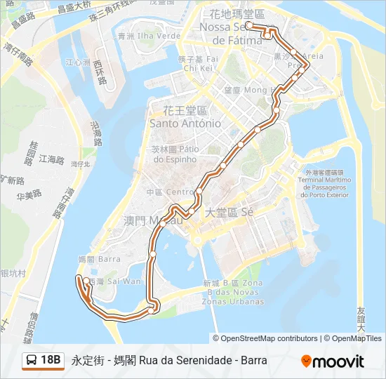 18B Bus Line Map