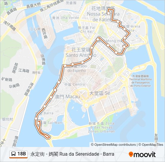 18B Bus Line Map