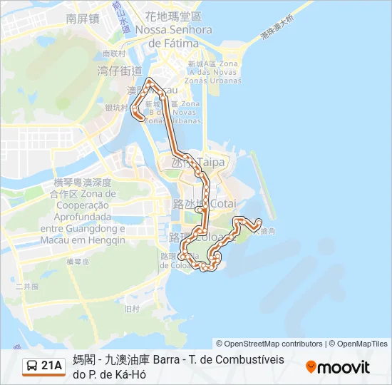 21A Bus Line Map