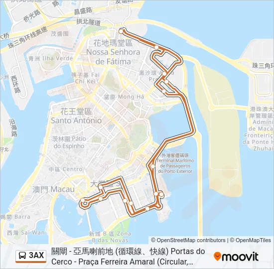 3AX Bus Line Map