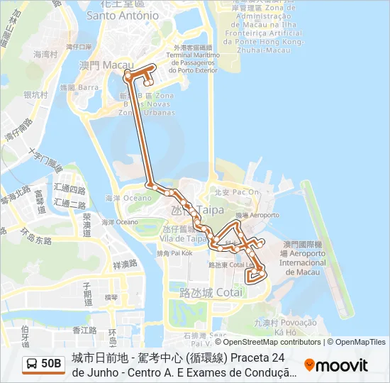 50B Bus Line Map