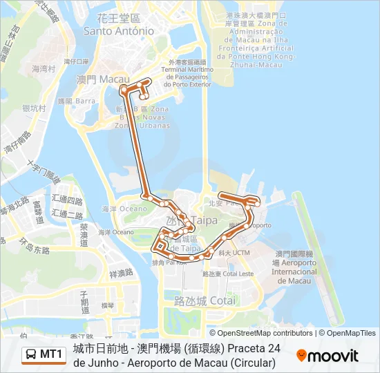 MT1 Bus Line Map