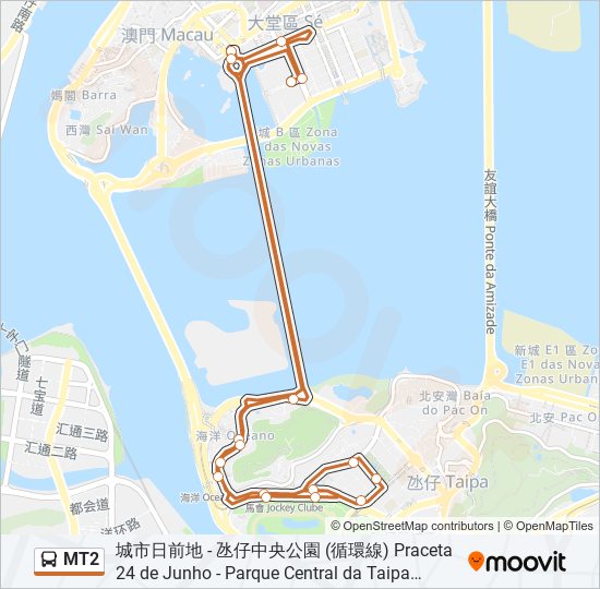 巴士MT2的線路圖