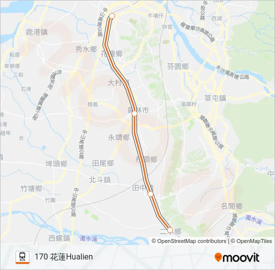 自強號TZE-CHIANG LIMITED EXPRESS Train Line Map