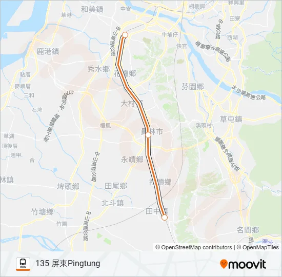 自強號TZE-CHIANG LIMITED EXPRESS Train Line Map