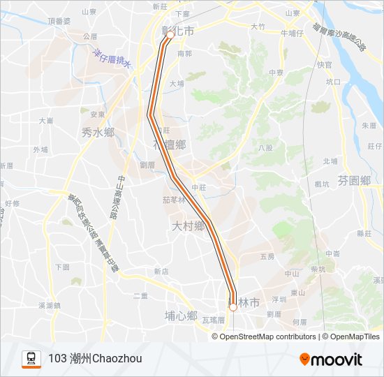 火車自強號TZE-CHIANG LIMITED EXPRESS的線路圖