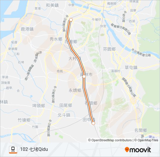 火車自強號TZE-CHIANG LIMITED EXPRESS的線路圖