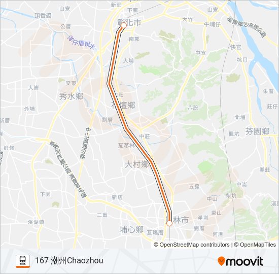 火車自強號TZE-CHIANG LIMITED EXPRESS的線路圖