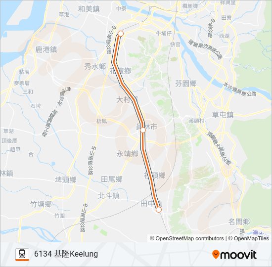 火車自強號TZE-CHIANG LIMITED EXPRESS的線路圖