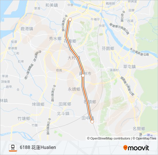 火車自強號TZE-CHIANG LIMITED EXPRESS的線路圖