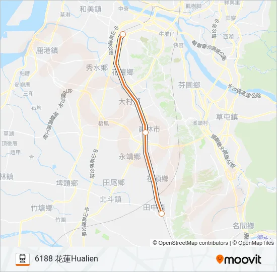 自強號TZE-CHIANG LIMITED EXPRESS Train Line Map