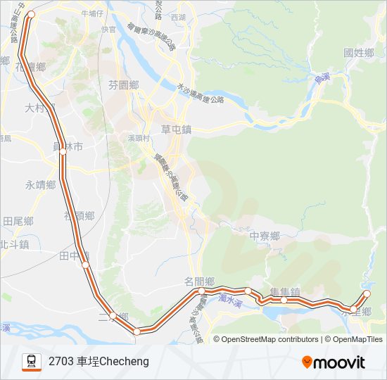 集集線JIJI LINE 區間快FAST LOCAL TRAIN Train Line Map