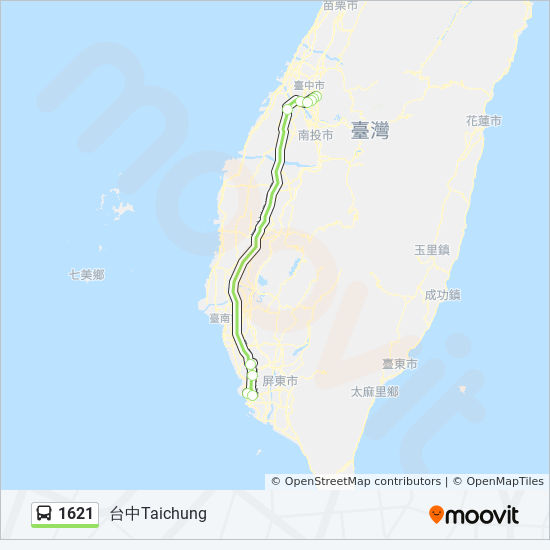 1621路線 時刻表 站點和地圖 台中taichung