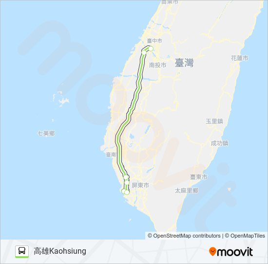 1621b路線 時刻表 站點和地圖 高雄kaohsiung