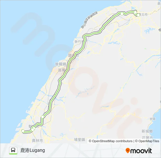 1652A Bus Line Map