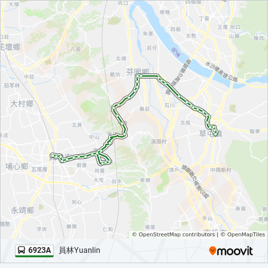 6923A bus Line Map