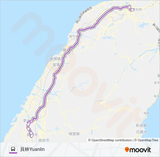 1829 Bus Line Map