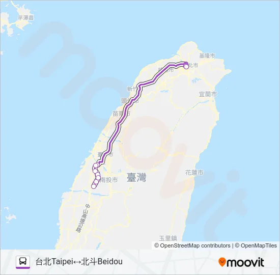 1830 Bus Line Map