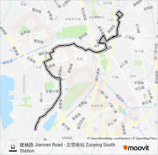 巴士6(建楠路發車)的線路圖