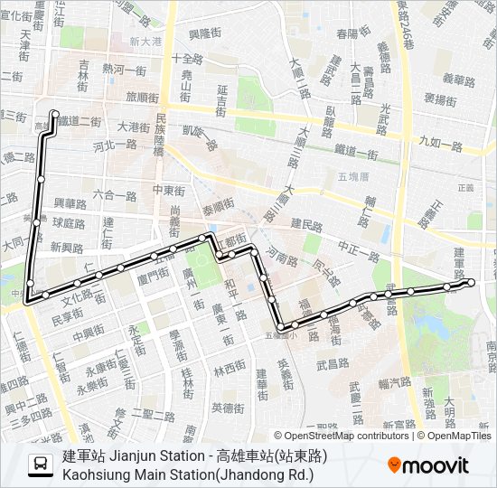 巴士52A的線路圖