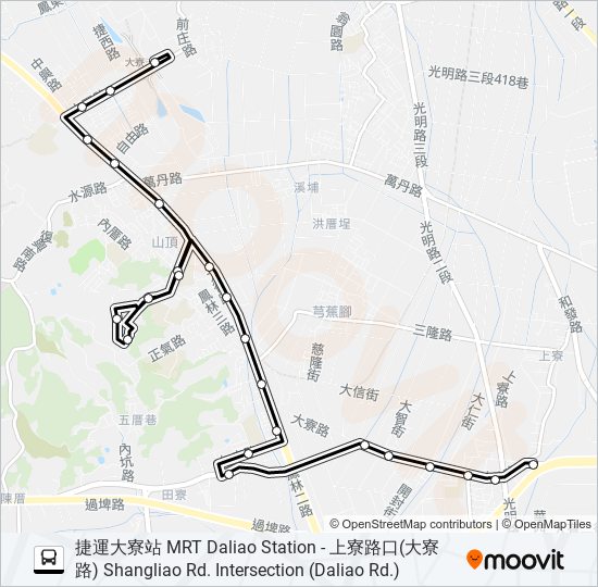 橘20B(繞駛輔英科大) bus Line Map