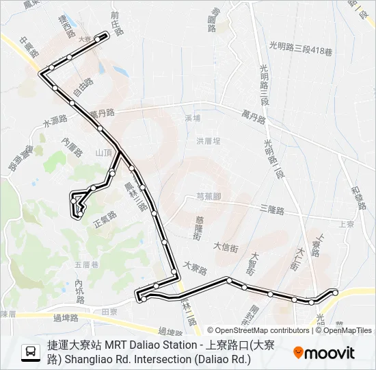 橘20B(繞駛輔英科大) Bus Line Map