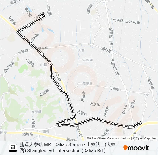 橘20B(繞駛輔英科大) Bus Line Map