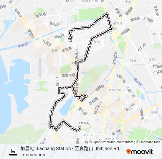 巴士301區間車的線路圖