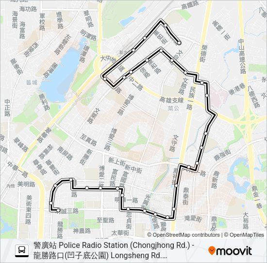 巴士3繞(17時以後改道文信路)的線路圖