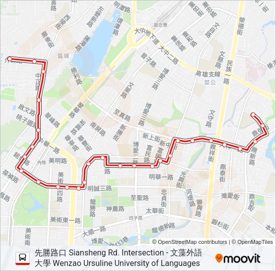紅36裕誠幹線(17時以後改道文信路) Bus Line Map
