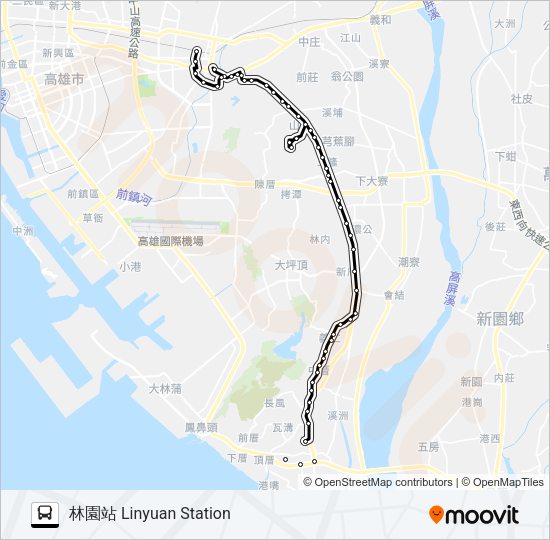巴士橘11A區間車的線路圖