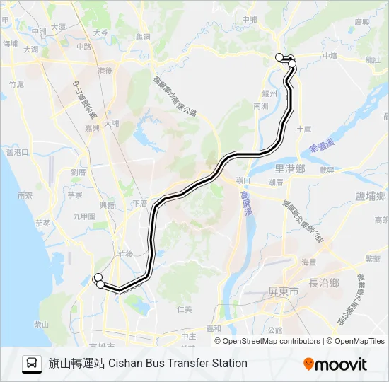 巴士E01A旗美國道快捷的線路圖