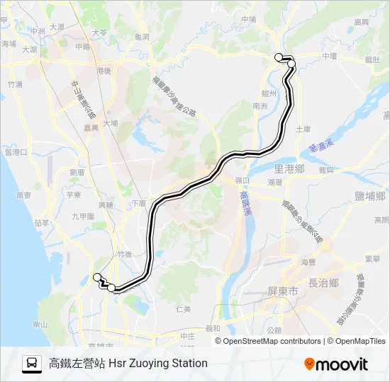 巴士E01A旗美國道快捷的線路圖