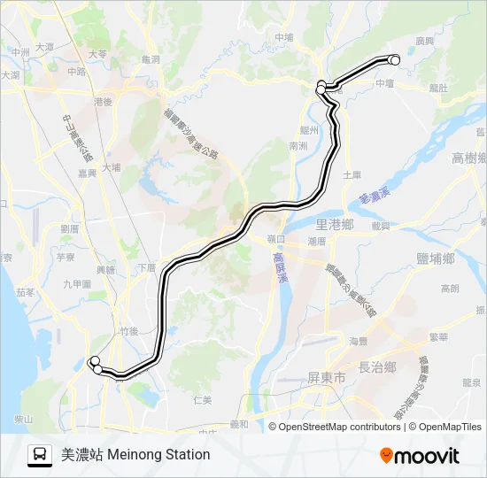 巴士E01B旗美國道快捷的線路圖