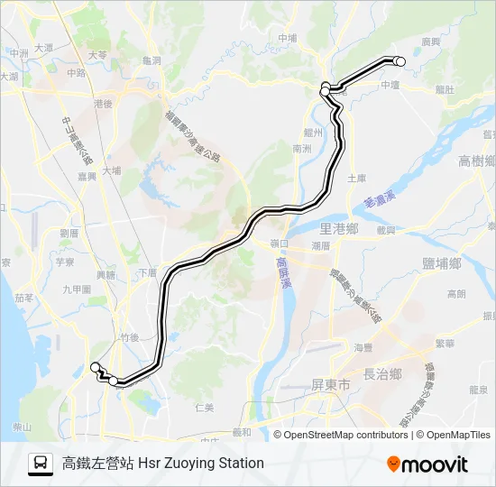 巴士E01B旗美國道快捷的線路圖