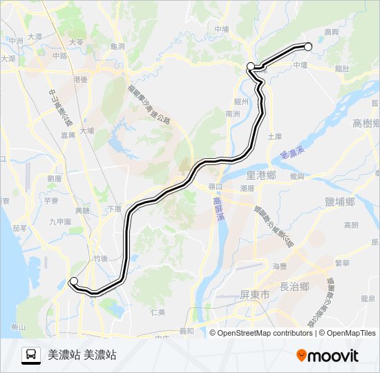 E01B旗美國道快捷 bus Line Map