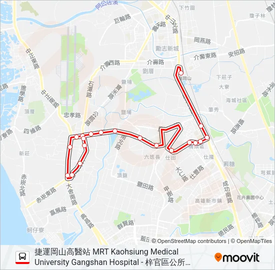 紅72(部分繞駛南訓中心) Bus Line Map