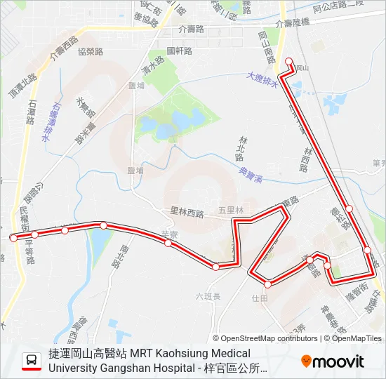 紅72(部分繞駛南訓中心) Bus Line Map