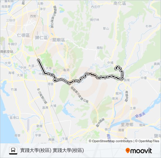 巴士8042(假日延駛台南機場)的線路圖