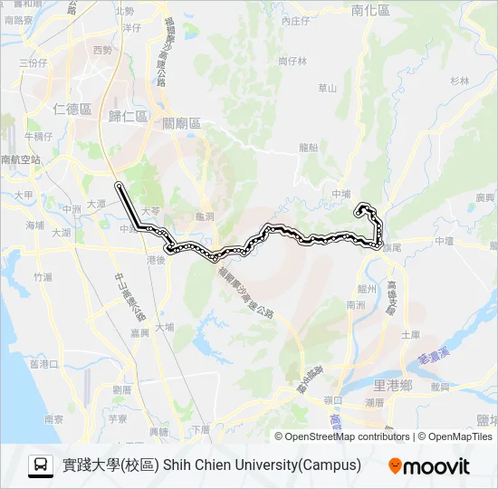 巴士8042(假日延駛台南機場)的線路圖