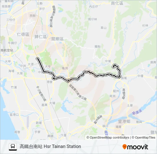 巴士8042(假日延駛台南機場)的線路圖