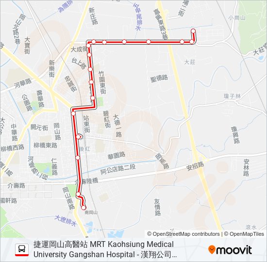 紅68B(部分繞駛嘉興國中) bus Line Map