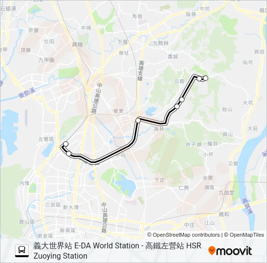 巴士8501(部分繞駛義守大學)的線路圖