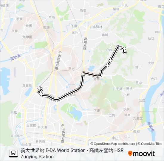 8501(部分繞駛義守大學) Bus Line Map