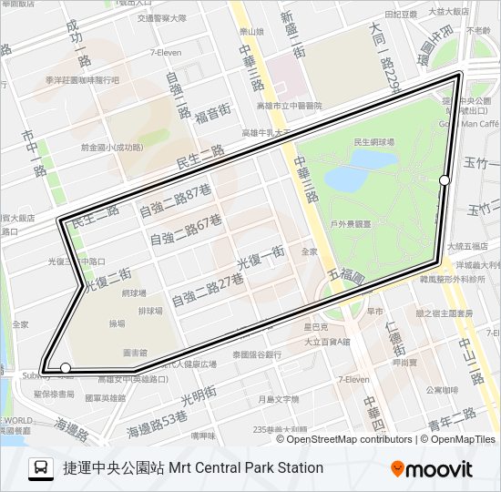 巴士52C的線路圖