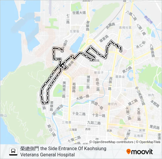 38B(去繞鼓山三路) Bus Line Map